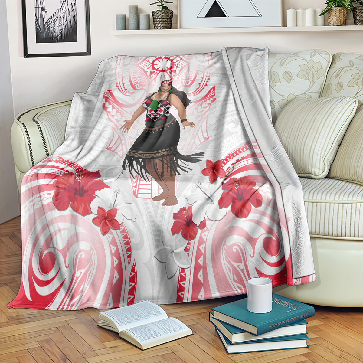 New Zealand Women's Day Blanket Maori Wahine Polynesian Pattern LT05 White - Polynesian Pride