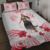 New Zealand Women's Day Quilt Bed Set Maori Wahine Polynesian Pattern LT05 White - Polynesian Pride
