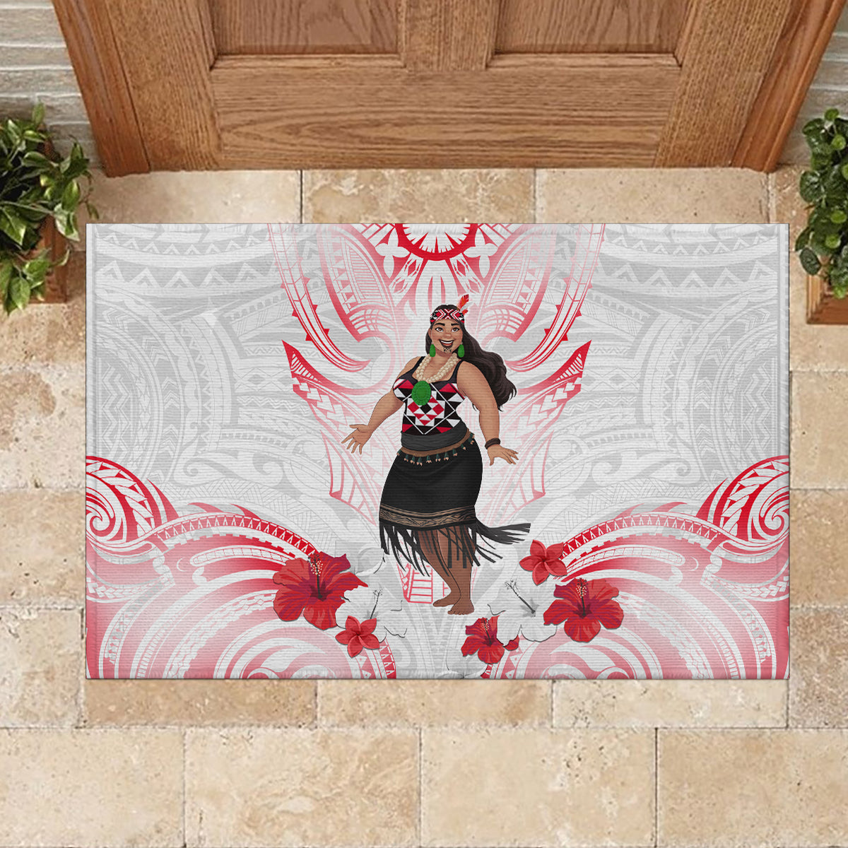 New Zealand Women's Day Rubber Doormat Maori Wahine Polynesian Pattern LT05 - Polynesian Pride
