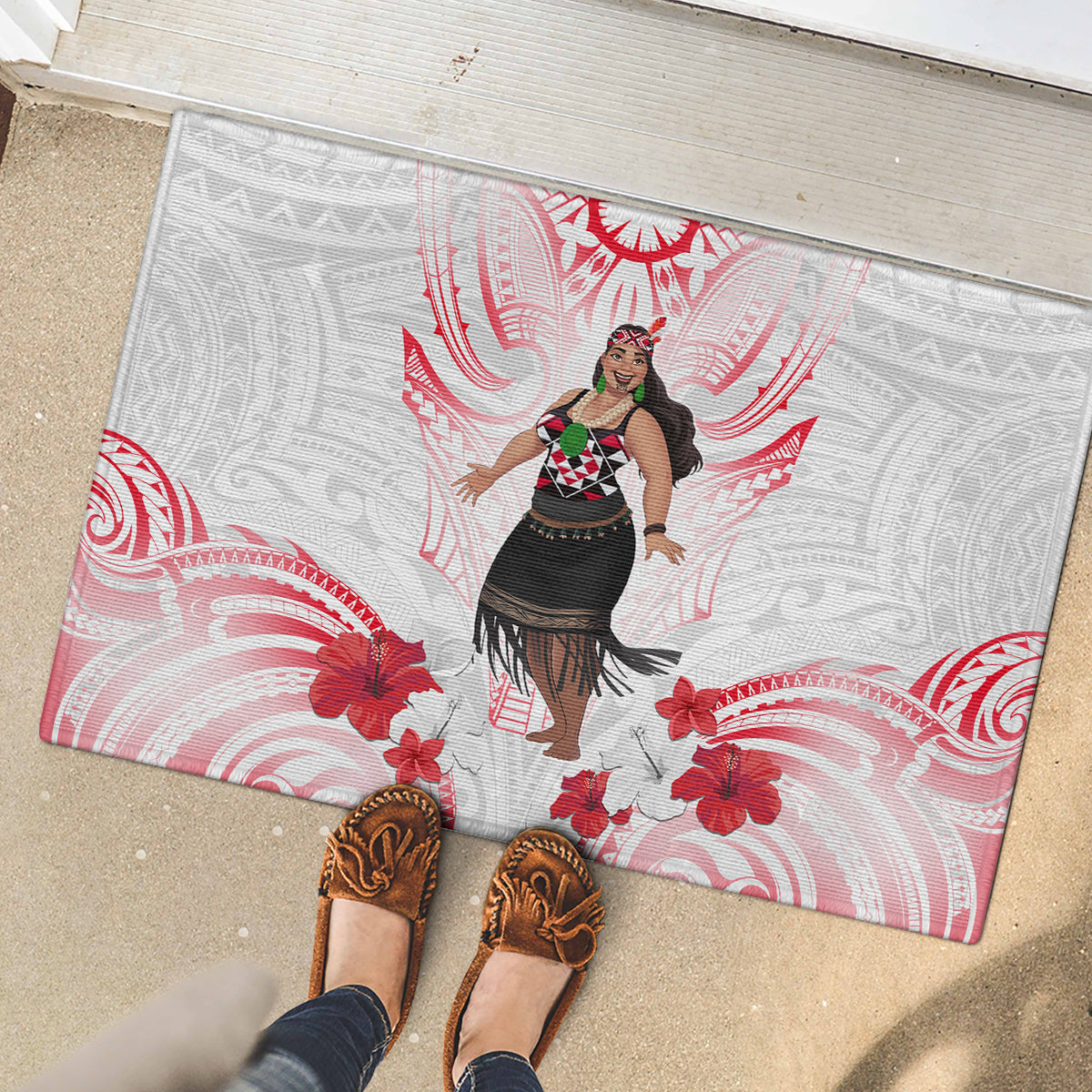 New Zealand Women's Day Rubber Doormat Maori Wahine Polynesian Pattern LT05 - Polynesian Pride
