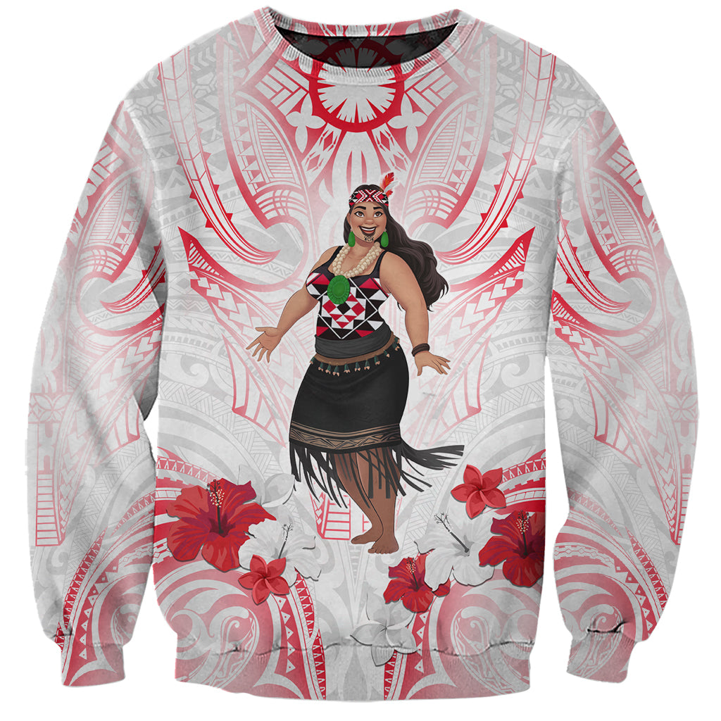New Zealand Women's Day Sweatshirt Maori Wahine Polynesian Pattern LT05 Unisex White - Polynesian Pride