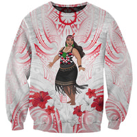 New Zealand Women's Day Sweatshirt Maori Wahine Polynesian Pattern LT05 Unisex White - Polynesian Pride
