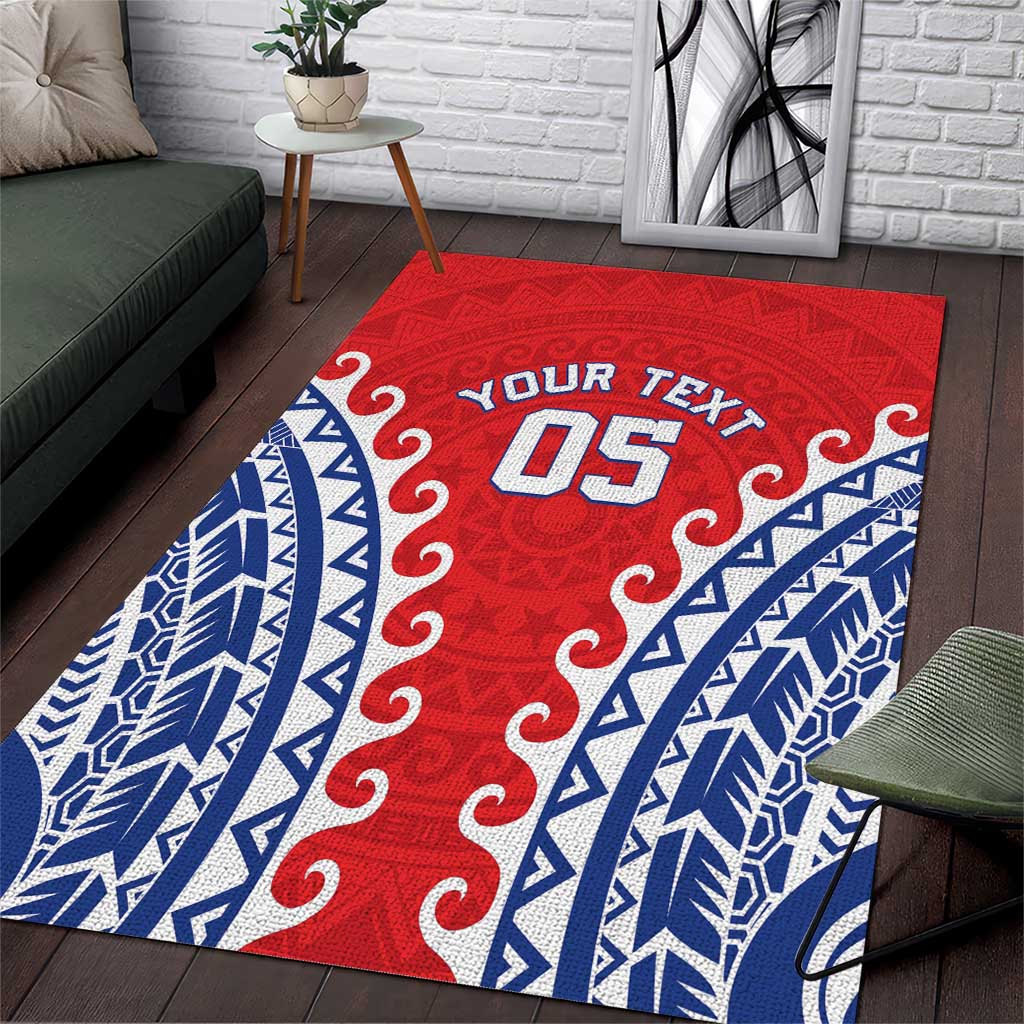 Custom Tuamotu Archipelago Area Rug Polynesian Tribal Tattoo LT05 Red - Polynesian Pride