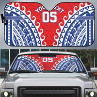 Custom Tuamotu Archipelago Auto Sun Shade Polynesian Tribal Tattoo LT05 Red - Polynesian Pride