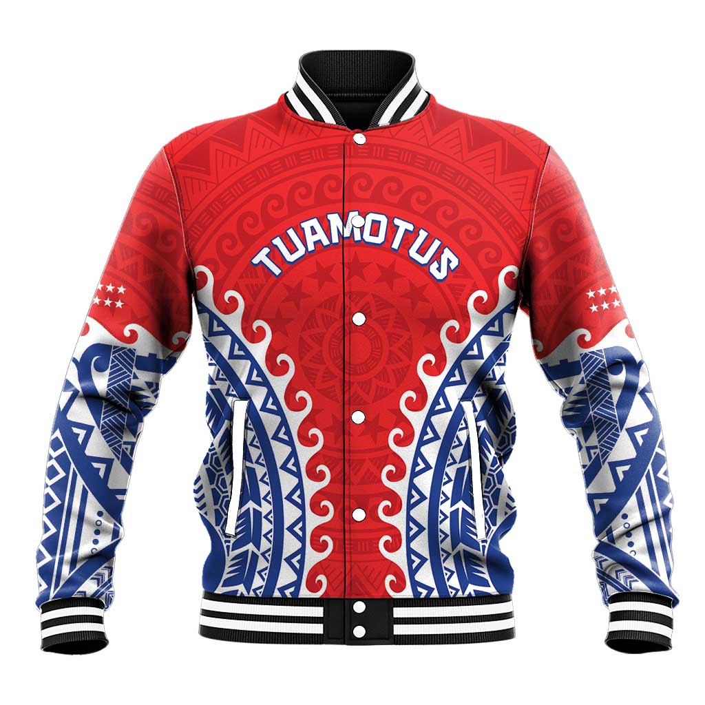 Custom Tuamotu Archipelago Baseball Jacket Polynesian Tribal Tattoo LT05 Unisex Red - Polynesian Pride