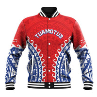 Custom Tuamotu Archipelago Baseball Jacket Polynesian Tribal Tattoo LT05 Unisex Red - Polynesian Pride