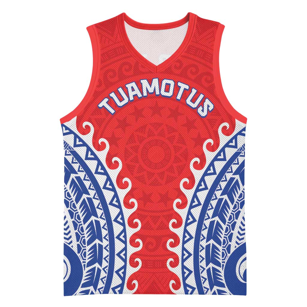 Custom Tuamotu Archipelago Basketball Jersey Polynesian Tribal Tattoo LT05 Unisex Red - Polynesian Pride