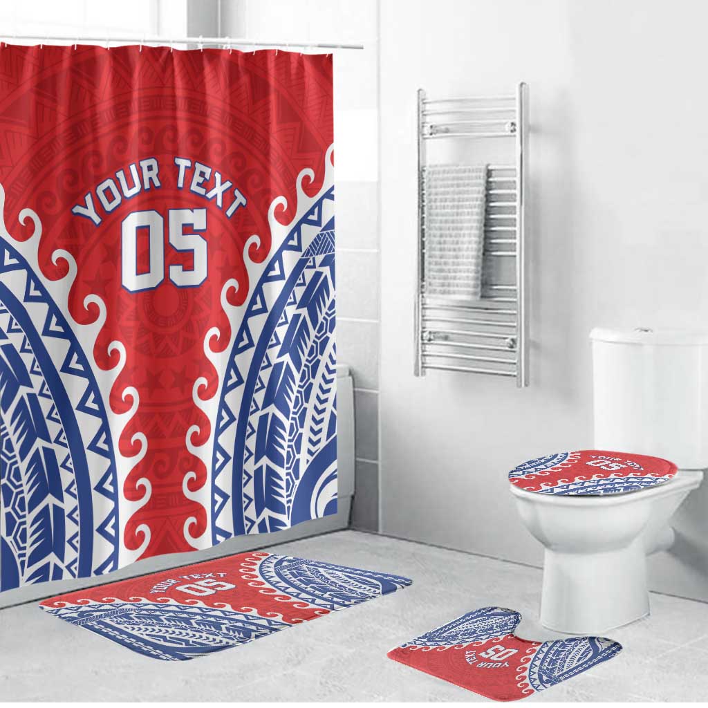 Custom Tuamotu Archipelago Bathroom Set Polynesian Tribal Tattoo LT05 Bathroom Set (4 pcs) Red - Polynesian Pride