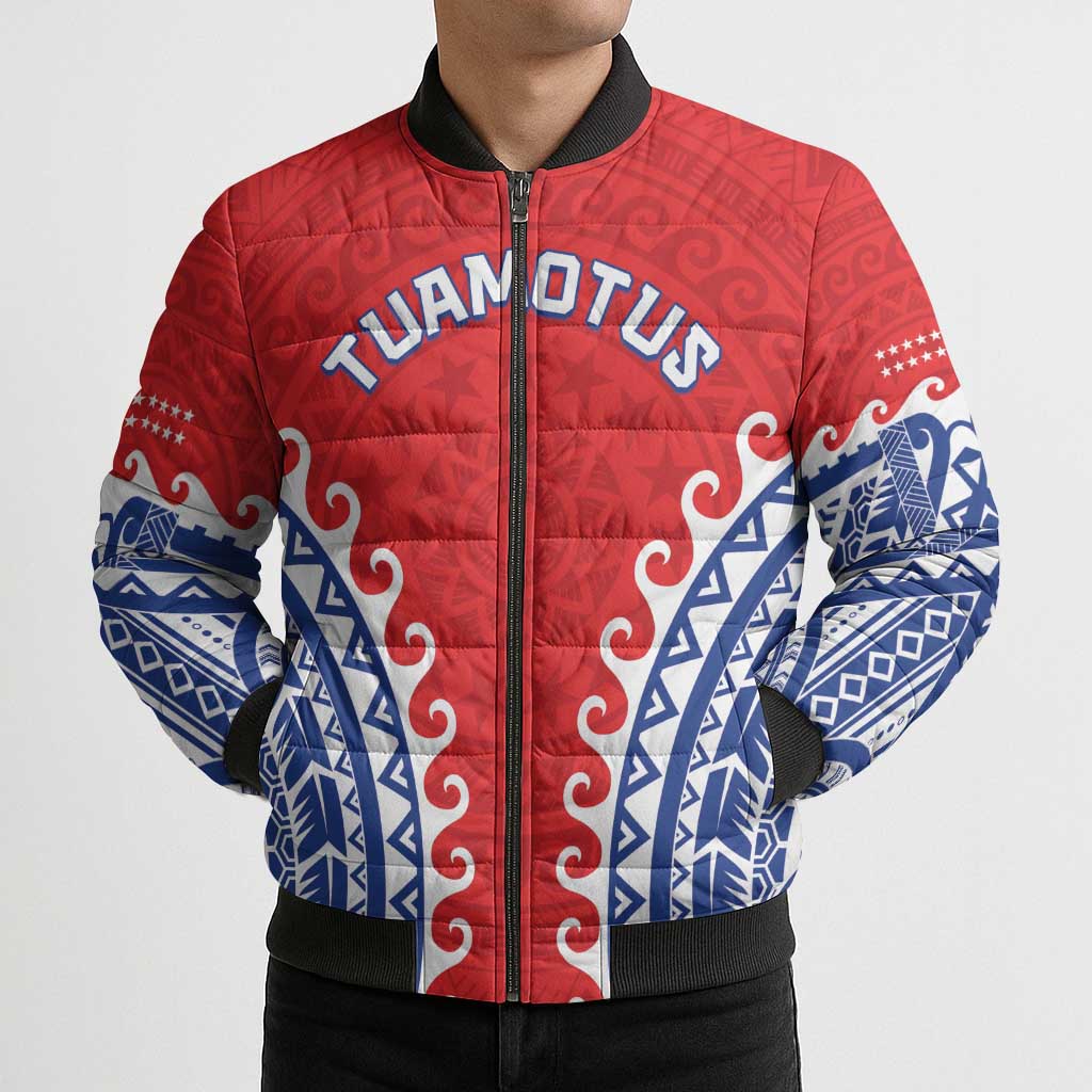 Custom Tuamotu Archipelago Bomber Puffer Jacket Polynesian Tribal Tattoo LT05 - Polynesian Pride