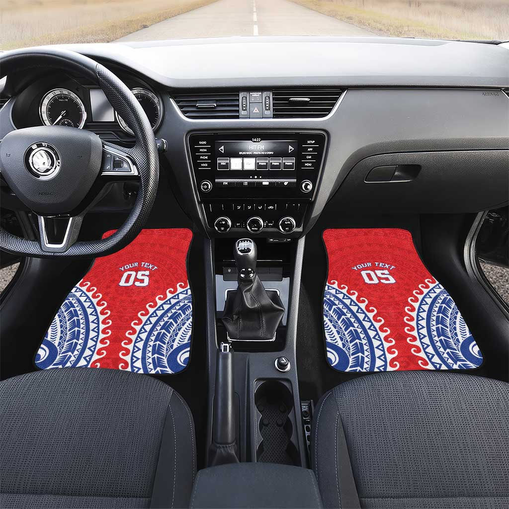 Custom Tuamotu Archipelago Car Mats Polynesian Tribal Tattoo LT05 Set 2pcs - Front Red - Polynesian Pride