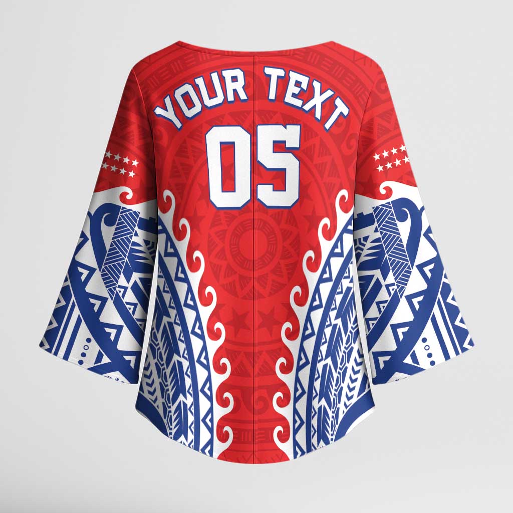 Custom Tuamotu Archipelago Kimono Sleeve Blouse Polynesian Tribal Tattoo LT05 - Polynesian Pride