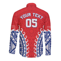 Custom Tuamotu Archipelago Long Sleeve Button Shirt Polynesian Tribal Tattoo LT05 - Polynesian Pride