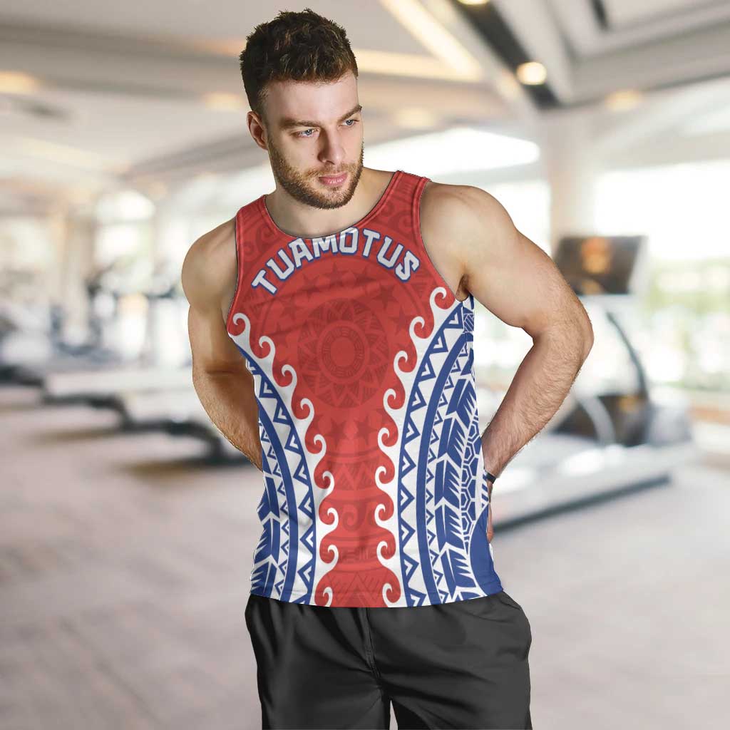 Custom Tuamotu Archipelago Men Tank Top Polynesian Tribal Tattoo LT05 Red - Polynesian Pride