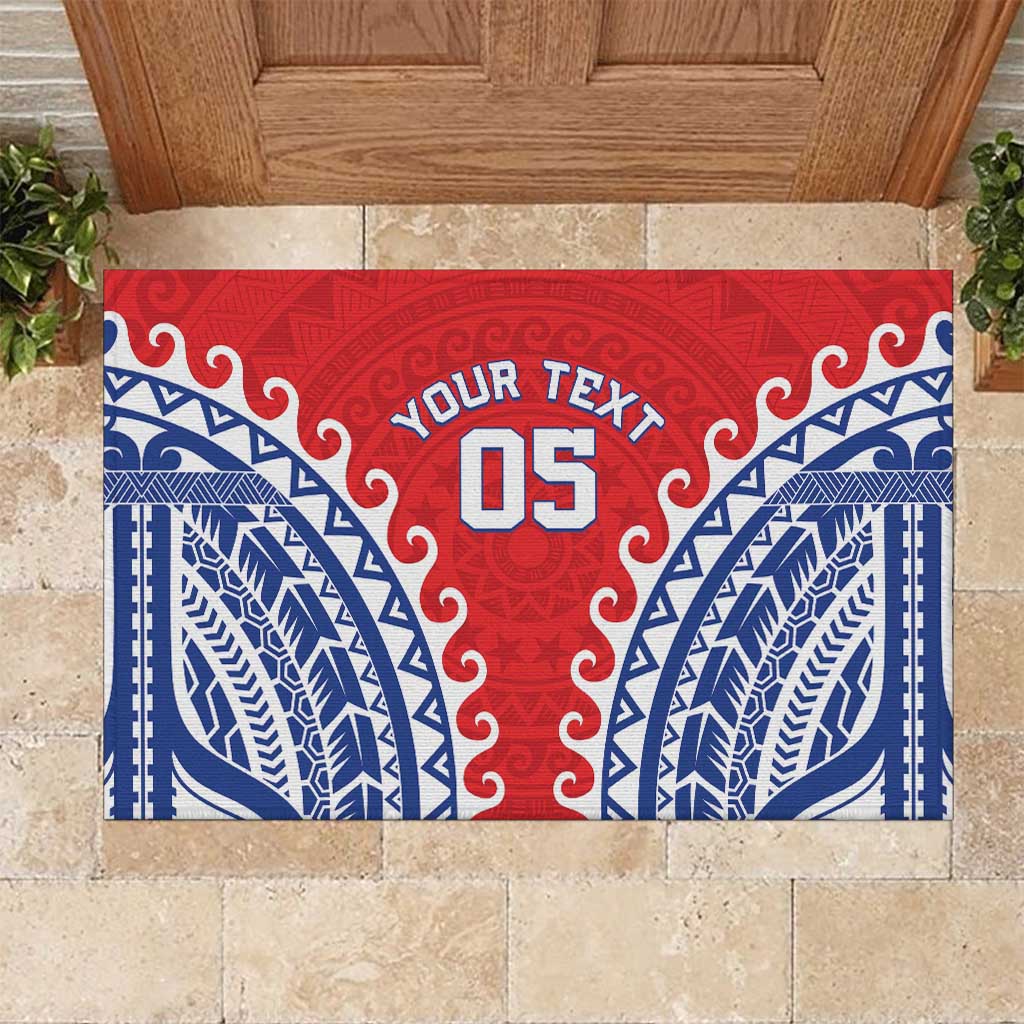 Custom Tuamotu Archipelago Rubber Doormat Polynesian Tribal Tattoo LT05 Red - Polynesian Pride