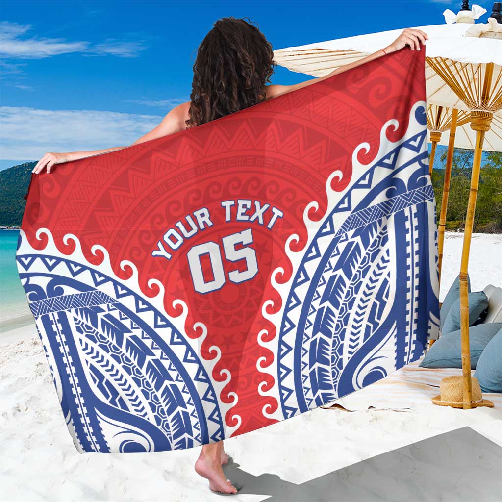 Custom Tuamotu Archipelago Sarong Polynesian Tribal Tattoo LT05 One Size 44 x 66 inches Red - Polynesian Pride