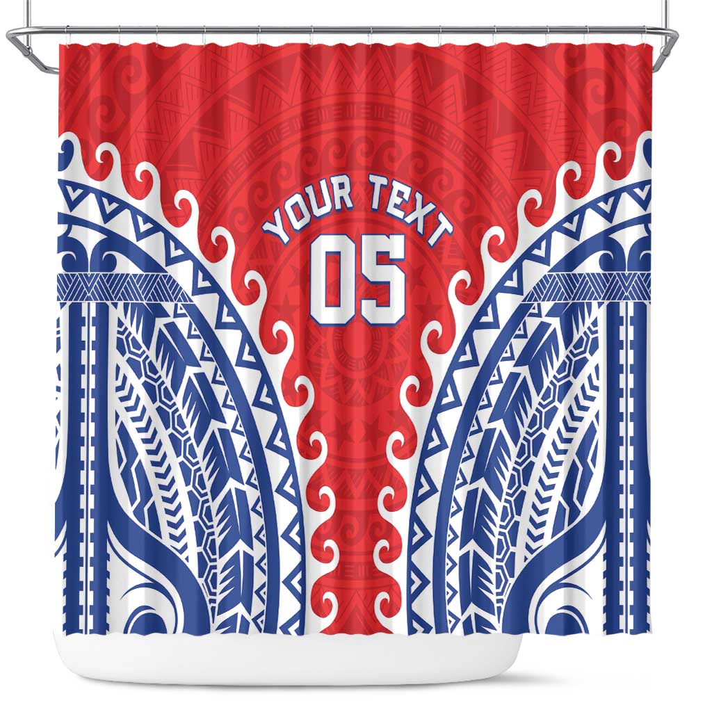 Custom Tuamotu Archipelago Shower Curtain Polynesian Tribal Tattoo LT05 Red - Polynesian Pride