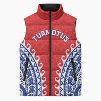 Custom Tuamotu Archipelago Sleeveless Puffer Jacket Polynesian Tribal Tattoo LT05 Unisex Red - Polynesian Pride