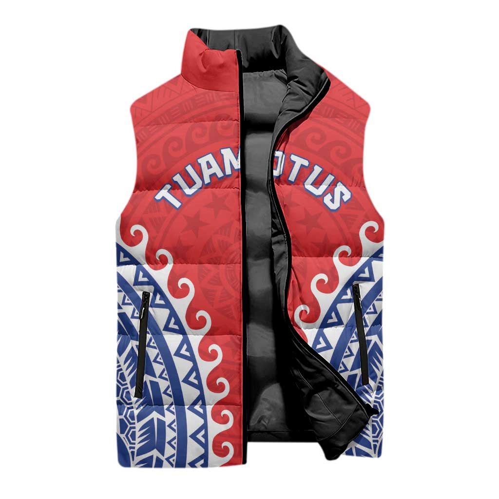 Custom Tuamotu Archipelago Sleeveless Puffer Jacket Polynesian Tribal Tattoo LT05 - Polynesian Pride