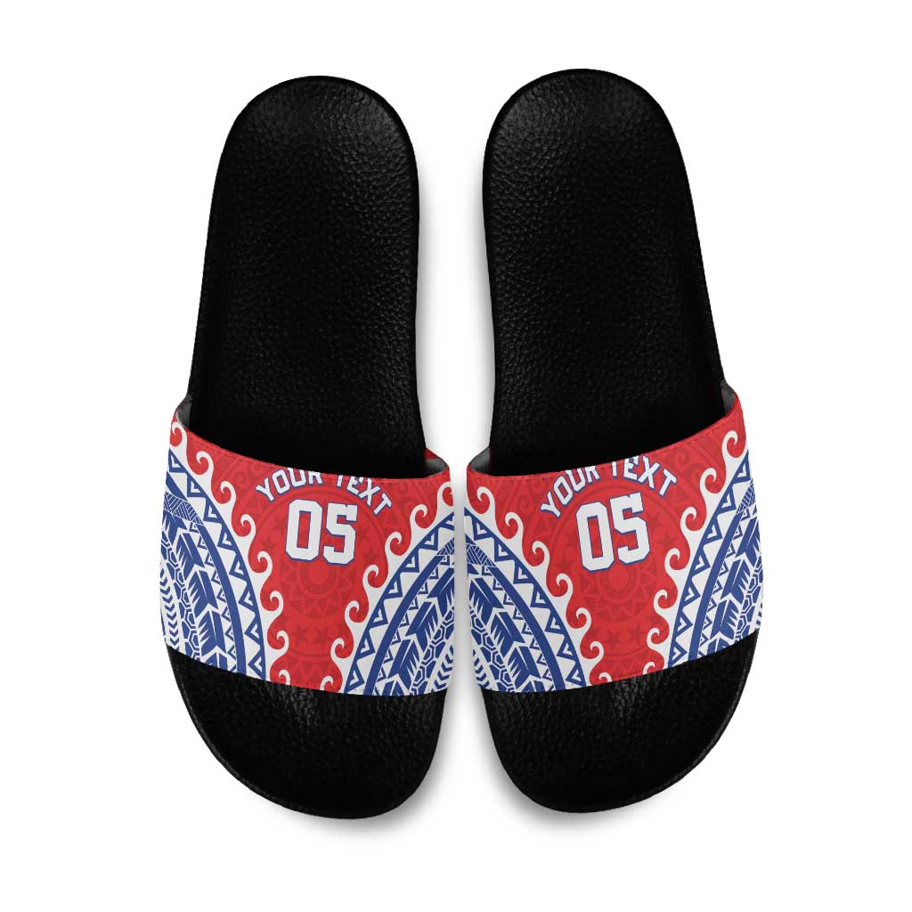 Custom Tuamotu Archipelago Slide Sandals Polynesian Tribal Tattoo LT05 Red - Polynesian Pride