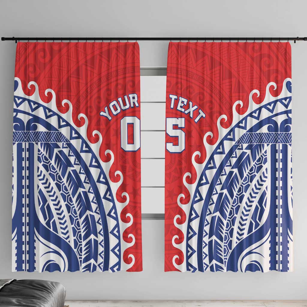 Custom Tuamotu Archipelago Window Curtain Polynesian Tribal Tattoo LT05 With Hooks Red - Polynesian Pride