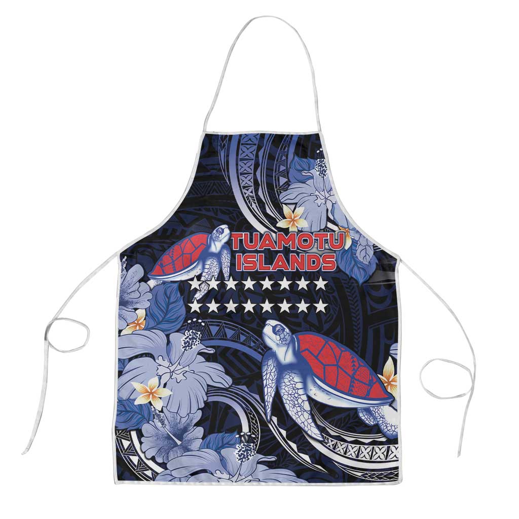Tuamotu Islands Apron Polynesian Pattern With Turtle LT05 Black - Polynesian Pride