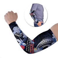Tuamotu Islands Arm Sleeves Polynesian Pattern With Turtle LT05 Set of 2 Black - Polynesian Pride