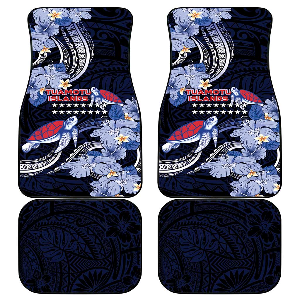 Tuamotu Islands Car Mats Polynesian Pattern With Turtle LT05 - Polynesian Pride