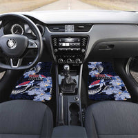 Tuamotu Islands Car Mats Polynesian Pattern With Turtle LT05 Set 2pcs - Front Black - Polynesian Pride