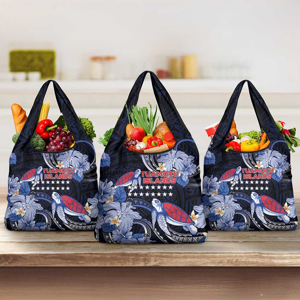 Tuamotu Islands Grocery Bag Polynesian Pattern With Turtle LT05 3-pack One Size Black - Polynesian Pride