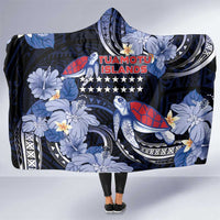 Tuamotu Islands Hooded Blanket Polynesian Pattern With Turtle LT05 One Size Black - Polynesian Pride