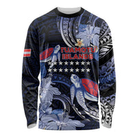 Tuamotu Islands Long Sleeve Shirt Polynesian Pattern With Turtle LT05 Unisex Black - Polynesian Pride