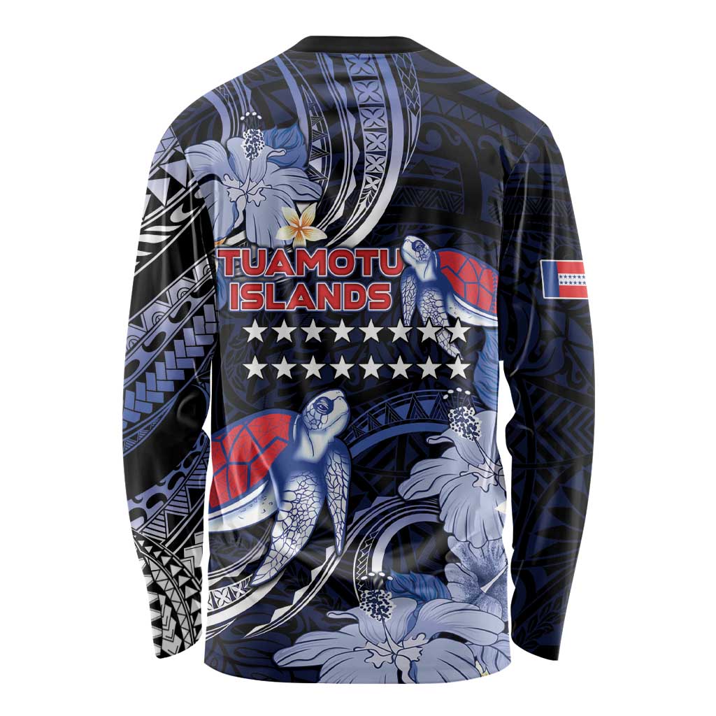 Tuamotu Islands Long Sleeve Shirt Polynesian Pattern With Turtle LT05 - Polynesian Pride