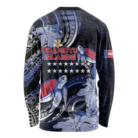 Tuamotu Islands Long Sleeve Shirt Polynesian Pattern With Turtle LT05 - Polynesian Pride