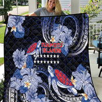 Tuamotu Islands Quilt Polynesian Pattern With Turtle LT05 Black - Polynesian Pride