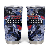 Tuamotu Islands Tumbler Cup Polynesian Pattern With Turtle LT05 Black - Polynesian Pride