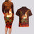 Samoa Siva Afi Festival Couples Matching Long Sleeve Bodycon Dress and Hawaiian Shirt Fire Knife Dancing LT05 - Polynesian Pride