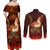 Samoa Siva Afi Festival Couples Matching Off Shoulder Maxi Dress and Long Sleeve Button Shirt Fire Knife Dancing LT05 - Polynesian Pride