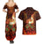 Samoa Siva Afi Festival Couples Matching Summer Maxi Dress and Hawaiian Shirt Fire Knife Dancing LT05 - Polynesian Pride