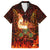 Samoa Siva Afi Festival Family Matching Off Shoulder Short Dress and Hawaiian Shirt Fire Knife Dancing LT05 Dad's Shirt - Short Sleeve Green - Polynesian Pride