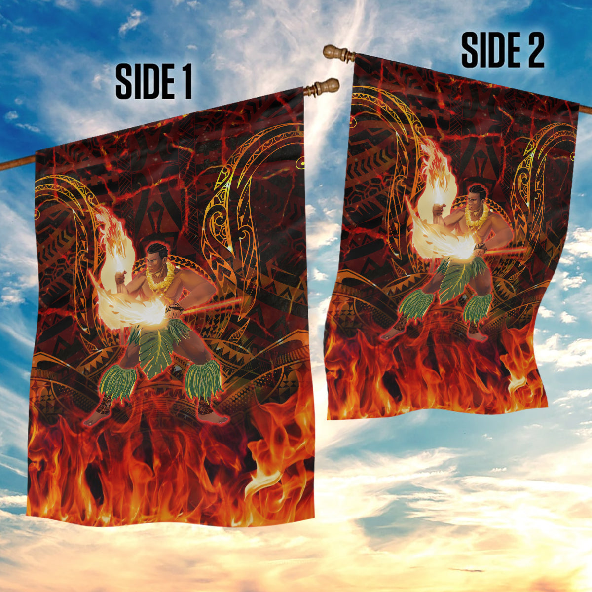 Samoa Siva Afi Festival Garden Flag Fire Knife Dancing LT05 - Polynesian Pride