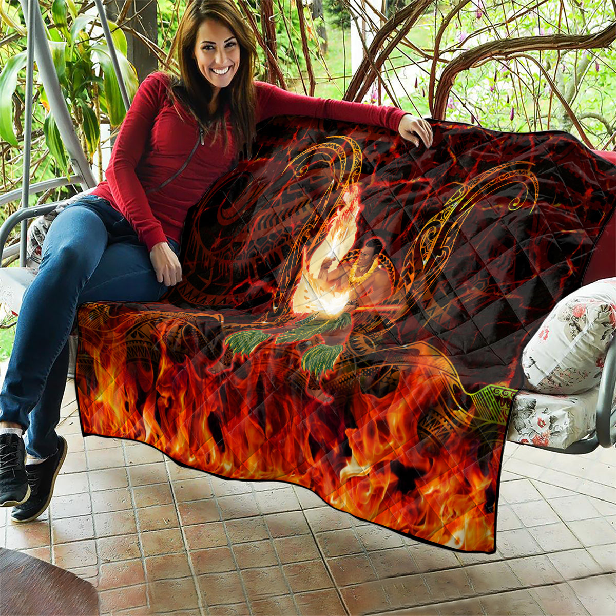 Samoa Siva Afi Festival Quilt Fire Knife Dancing LT05 - Polynesian Pride