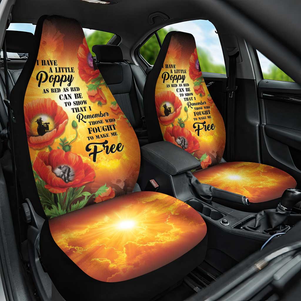 ANZAC Day Red Poppy Car Seat Cover Honoring The ANZAC Spirit LT05 One Size Orange - Polynesian Pride