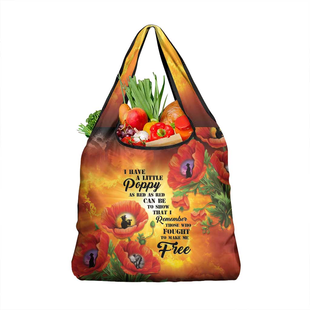 ANZAC Day Red Poppy Grocery Bag Honoring The ANZAC Spirit LT05 1-pack One Size Orange - Polynesian Pride