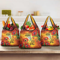 ANZAC Day Red Poppy Grocery Bag Honoring The ANZAC Spirit LT05 3-pack One Size Orange - Polynesian Pride