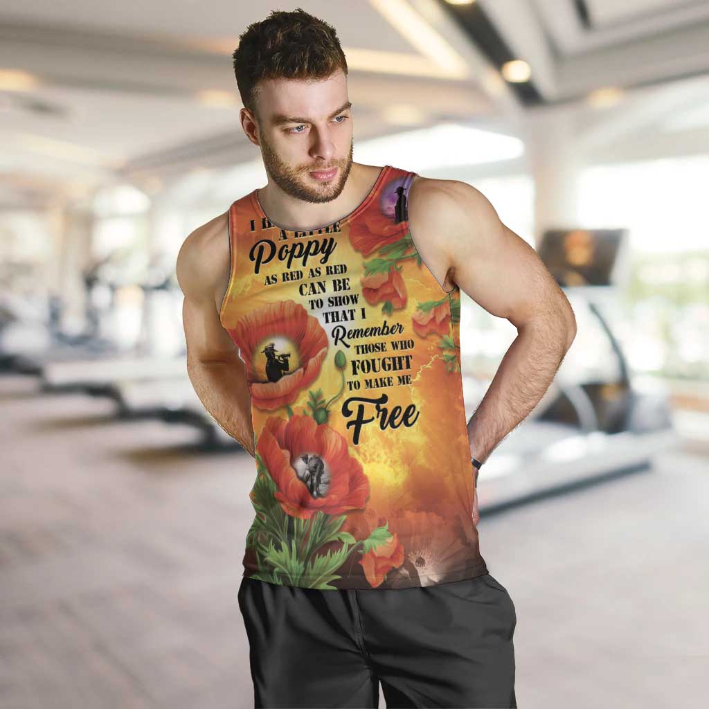 ANZAC Day Red Poppy Men Tank Top Honoring The ANZAC Spirit