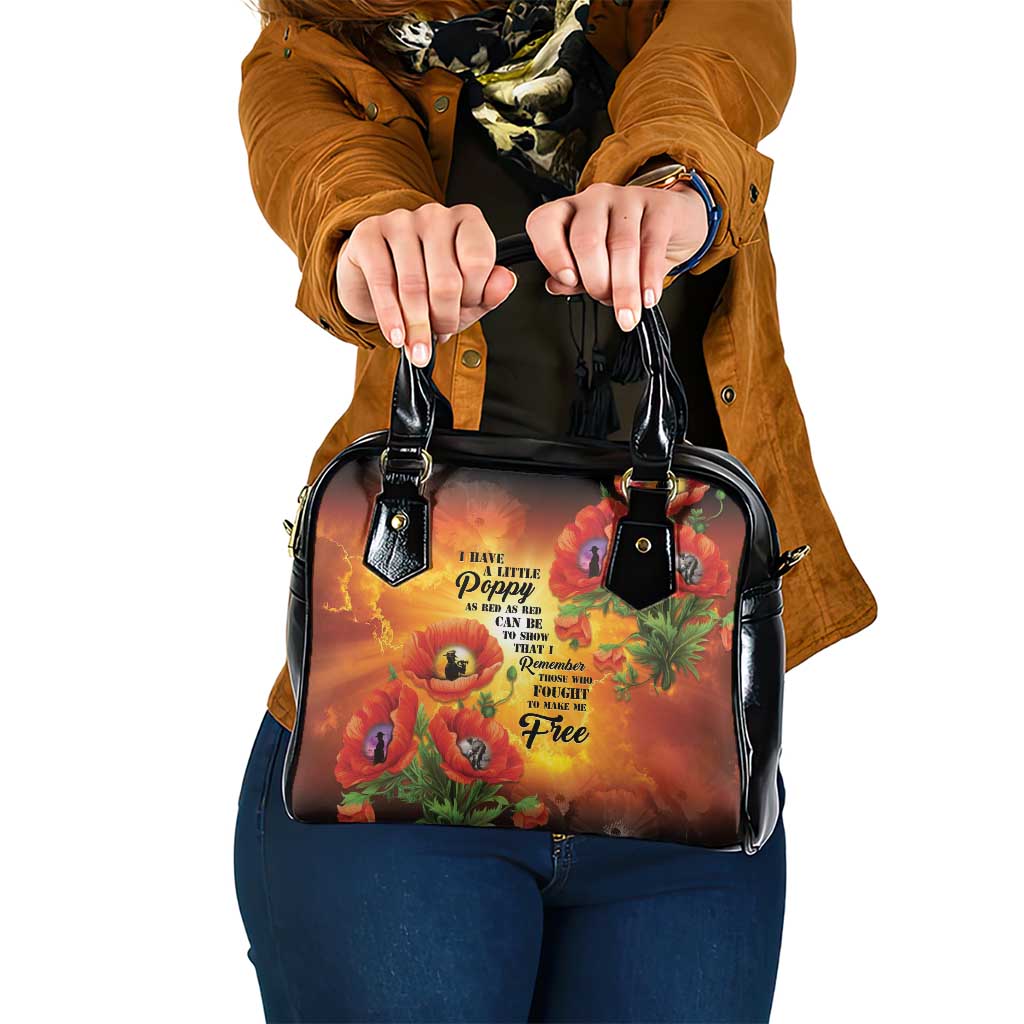ANZAC Day Red Poppy Shoulder Handbag Honoring The ANZAC Spirit LT05 One Size Orange - Polynesian Pride