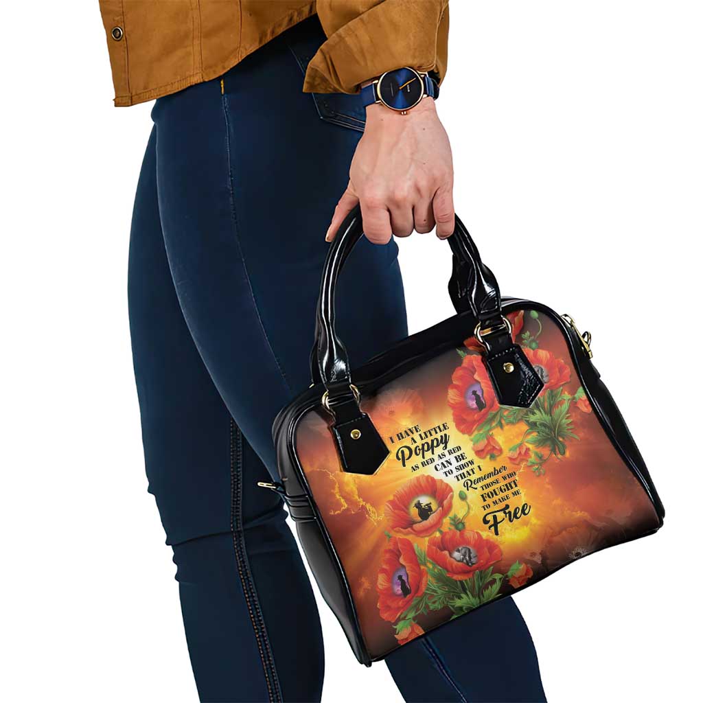 ANZAC Day Red Poppy Shoulder Handbag Honoring The ANZAC Spirit LT05 - Polynesian Pride