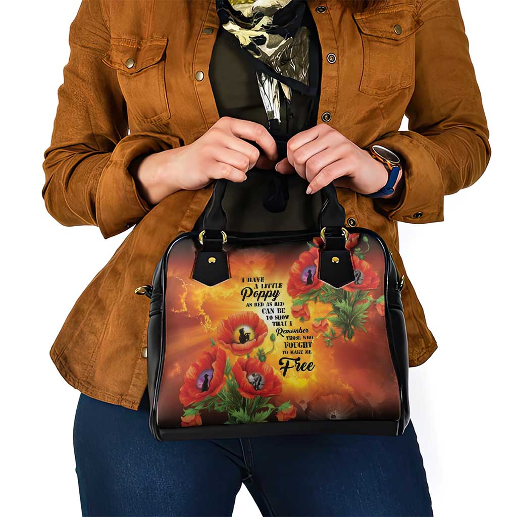 ANZAC Day Red Poppy Shoulder Handbag Honoring The ANZAC Spirit LT05 - Polynesian Pride
