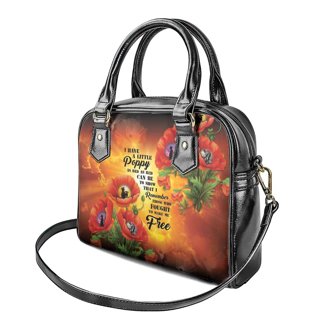 ANZAC Day Red Poppy Shoulder Handbag Honoring The ANZAC Spirit LT05 - Polynesian Pride
