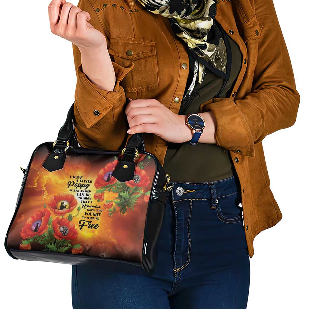 ANZAC Day Red Poppy Shoulder Handbag Honoring The ANZAC Spirit LT05 - Polynesian Pride